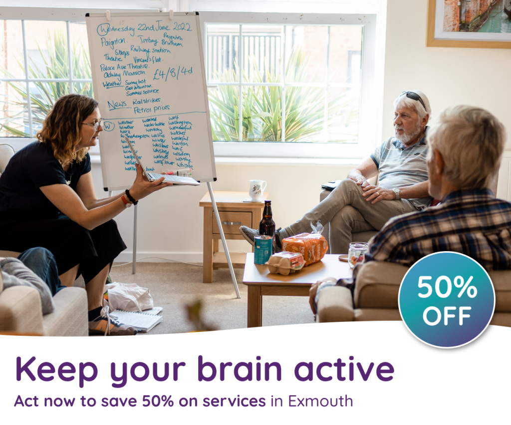 50% off dementia services in Exmouth, East Devon